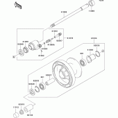 Схема вузла: Ступиця переднього колеса для Kawasaki VN800 Vulcan 800 Drifter