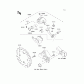 Схема узла: Задний тормоз для Kawasaki EX650 Ninja 650