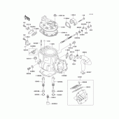 Схема узла: Cylinder head/cylinder(1/2) для Kawasaki KX250/ KX252 KX250