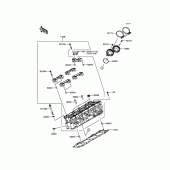 Схема вузла: Головка циліндра для Kawasaki ZX1000 Ninja ZX-10R