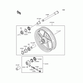 Схема вузла: Ступиця переднього колеса для Kawasaki ZR400 Xanthus