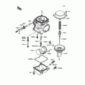 Схема вузла: Комплектуючі карбюратора для Kawasaki ZX400 Z400FII