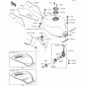 Схема узла: Топливный бак для Kawasaki ZX900 Ninja ZX-9R