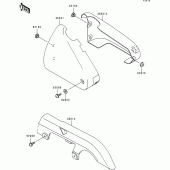 Схема узла: Задние боковые обтекатели & Защита цепи для Kawasaki EN500 Vulcan 500 LTD