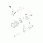 Схема вузла: Gear change drum/shift fork(s) для Kawasaki KLX650 KLX650R