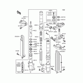 Схема вузла: Вилка передньої осі для Kawasaki KLX250 KLX250