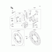 Схема вузла: Переднє гальмо для Kawasaki KX85 KX85-II