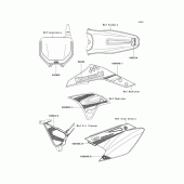 Схема вузла: Наклейки для Kawasaki KX250/KX252 KX250F