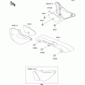 Схема вузла: Задні бічні обтічники & Захист ланцюга для Kawasaki ZR750 Zephyr