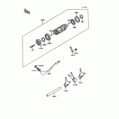 Схема вузла: Gear change drum/shift fork(s) для Kawasaki VN750 Vulcan 750