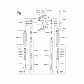 Схема вузла: Вилка передньої осі для Kawasaki KMX125