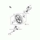 Схема вузла: Ступиця переднього колеса для Kawasaki BR250 Z250SL ABS