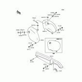 Схема узла: Задние боковые обтекатели & Защита цепи для Kawasaki BJ250 Estrella RS