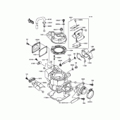 Схема вузла: Головка циліндра/циліндр для Kawasaki KX85 KX85-II