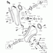 Схема вузла: Розподільний вал & Ланцюг ГРМ & Натягувач для Kawasaki VN1500 VN1500 Classic Tourer