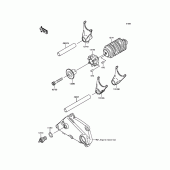 Схема вузла: Gear Change Drum/Shift Fork(s) для Kawasaki BR250 Z250SL