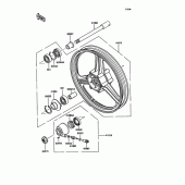 Схема узла: Ступица переднего колеса для Kawasaki ZX400 Z400FII