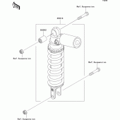 Схема узла: Задний амортизатор(ы) для Kawasaki ZX1200 Ninja ZX-12R