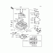 Схема вузла: Головка циліндра (KL250-H1/H1A/H2) для Kawasaki KL250 KL250 Super Sherpa