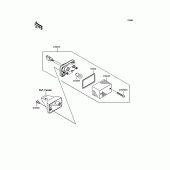 Схема вузла: Задній ліхтар (Стоп-сигнал) для Kawasaki KL250 KL250 Super Sherpa