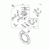 Схема вузла: Заднє гальмо для Kawasaki ZX600 GPX600R