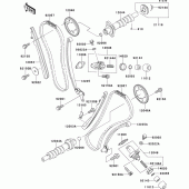 Схема узла: Распредвал & Цепь ГРМ & Натяжитель для Kawasaki VN1500 VN1500 Classic