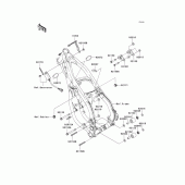 Схема узла: Крепление двигателя для Kawasaki KX250/ KX252 KX250
