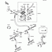 Схема вузла: Передній гальмівний циліндр для Kawasaki ZX600 GPX600R