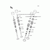 Схема узла: Рокер & Клапан для Kawasaki VN250 Eliminator 250V