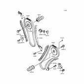 Схема узла: Распредвал & Цепь ГРМ & Натяжитель для Kawasaki VN400 Vulcan