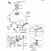 Схема узла: Топливный бак(1/2) для Kawasaki ZX600 GPX600R