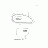 Схема вузла: Наклейки (Чорний Срібло A7F) для Kawasaki EJ650 W650