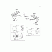 Схема вузла: Інформаційні наклейки (A6F/B6F) для Kawasaki KX85 KX85