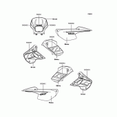 Схема вузла: Наклейки (Зелений) для Kawasaki KL110 KSR
