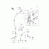 Схема узла: Передний тормозной цилиндр для Kawasaki ER650 Z650