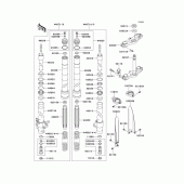 Схема узла: Передняя вилка(1/2) для Kawasaki KX85 KX85-II