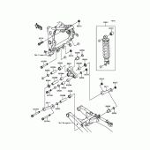 Схема узла: Подвеска/задний амортизатор для Kawasaki BX250 NINJA 250SL