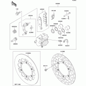 Схема вузла: Front brake(kx85-a4/b4) для Kawasaki KX85 KX85