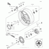 Схема вузла: Заднє колесо & Привідний ланцюг для Kawasaki ZX1000 Ninja 1000 ABS