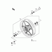 Схема узла: Ступица переднего колеса для Kawasaki ZX600 Ninja ZX-6R