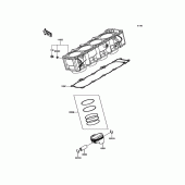 Схема вузла: Циліндр & Поршень для Kawasaki ZR900 Z900 ABS