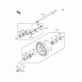 Схема вузла: Ступиця переднього колеса для Kawasaki VN400 Vulcan Drifter