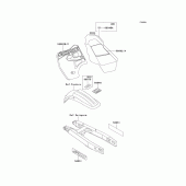 Схема вузла: Інформаційні наклейки (kx500-e11) для Kawasaki KX500