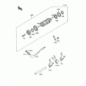 Схема вузла: Change drum/shift fork для Kawasaki VN750 Vulcan 750