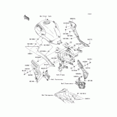 Схема вузла: Задні бічні обтічники & Захист ланцюга для Kawasaki KLE650 Versys 650 ABS
