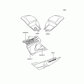 Схема вузла: Наклейки (KLE400-A4; グリ-н) для Kawasaki KLE400