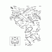Схема узла: Обтекатель (ZX1100-E5) для Kawasaki ZX1100 GPZ1100