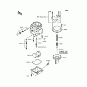 Схема вузла: Комплектуючі карбюратора для Kawasaki EX250 ZZR250