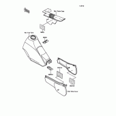 Схема узла: Информационные наклейки для Kawasaki KL250 KLR250