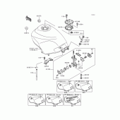 Схема узла: Топливный бак(1/3) для Kawasaki EX250 Ninja 250